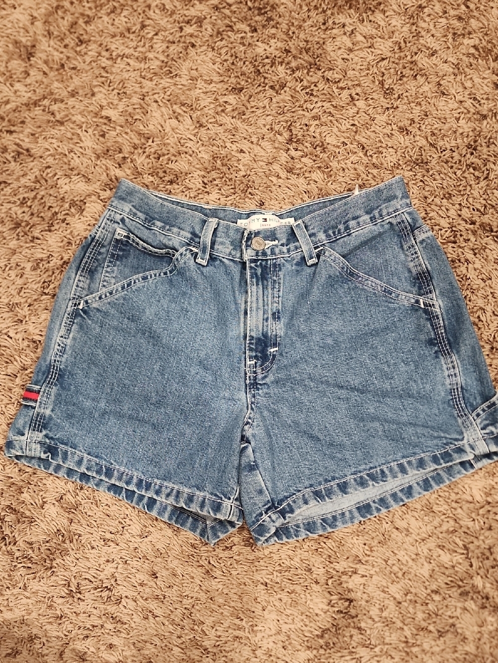 Tommy Hilfiger Denim Shorts Womens Size 2 Vintage Y2K High Rise Jean Shorts